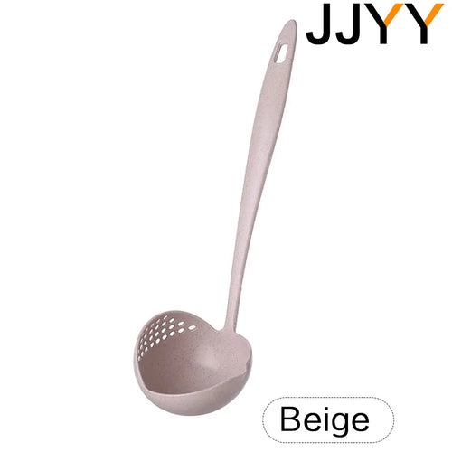JJYY The 2 in 1 Kitchen Spoon Spoon Long handle Plastic Colander