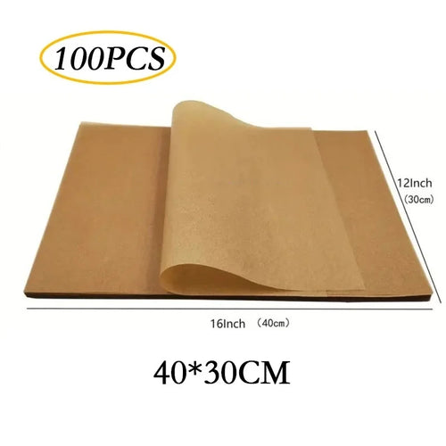 50/100Pcs Unbleached Baking Parchment Paper Sheets for Air Fryer Oven