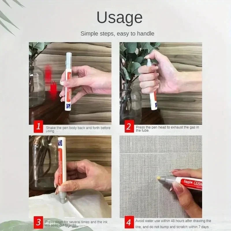 Waterproof Ceramic Tile Grout Marker, Mold-Resistant Seam Pen for