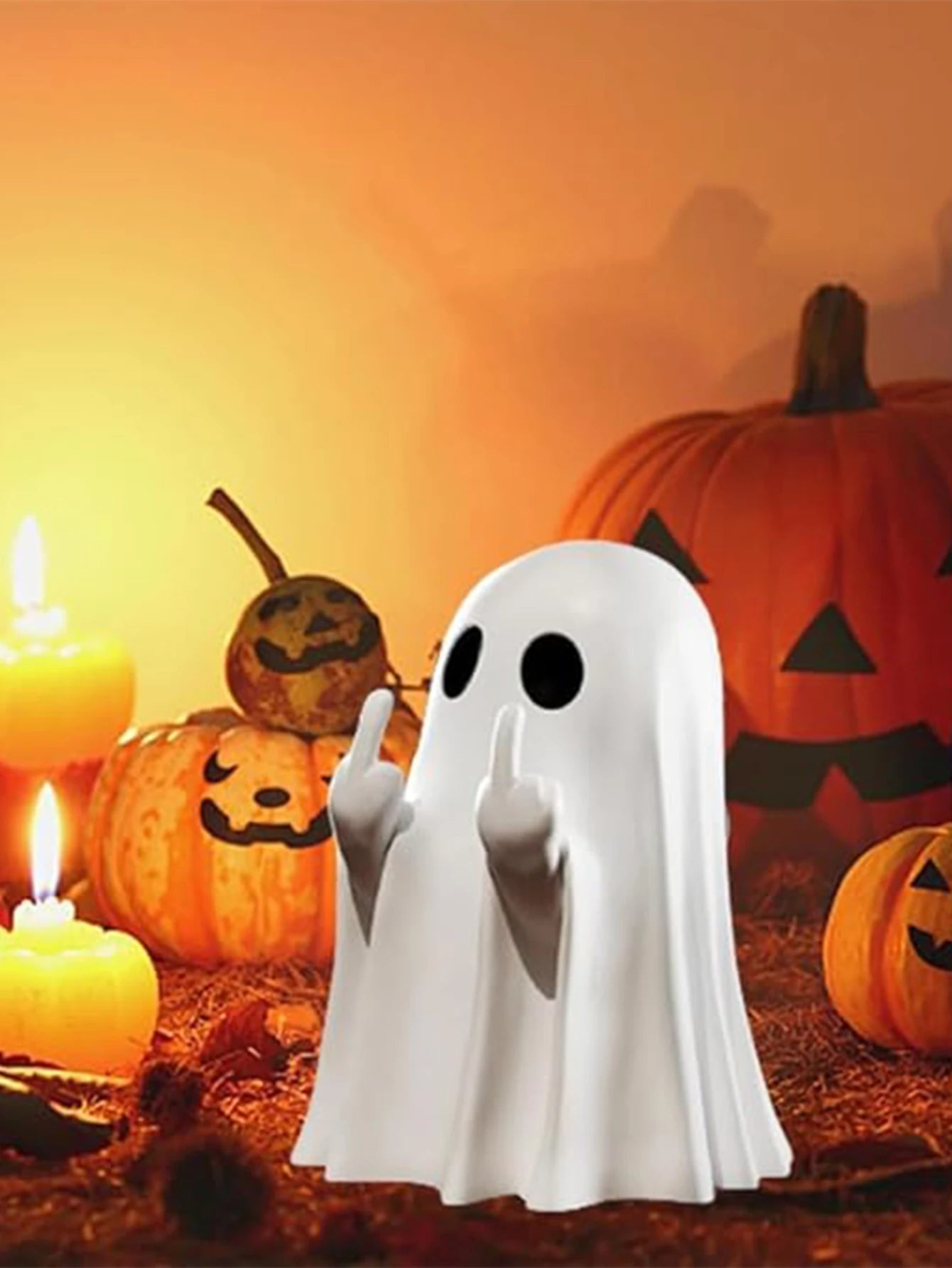 1pc middle finger ghost statue, 7.5cm terrifying ghost decoration,