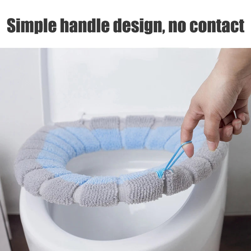 1PC polyester elastic toilet seat cushion, O-shaped knitted toilet
