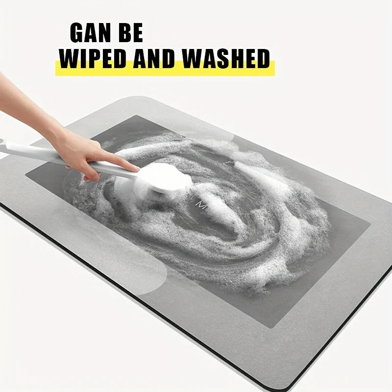 Diatomaceous Earth Bath Mat Super Absorbent Non Slip Fast Drying Soft
