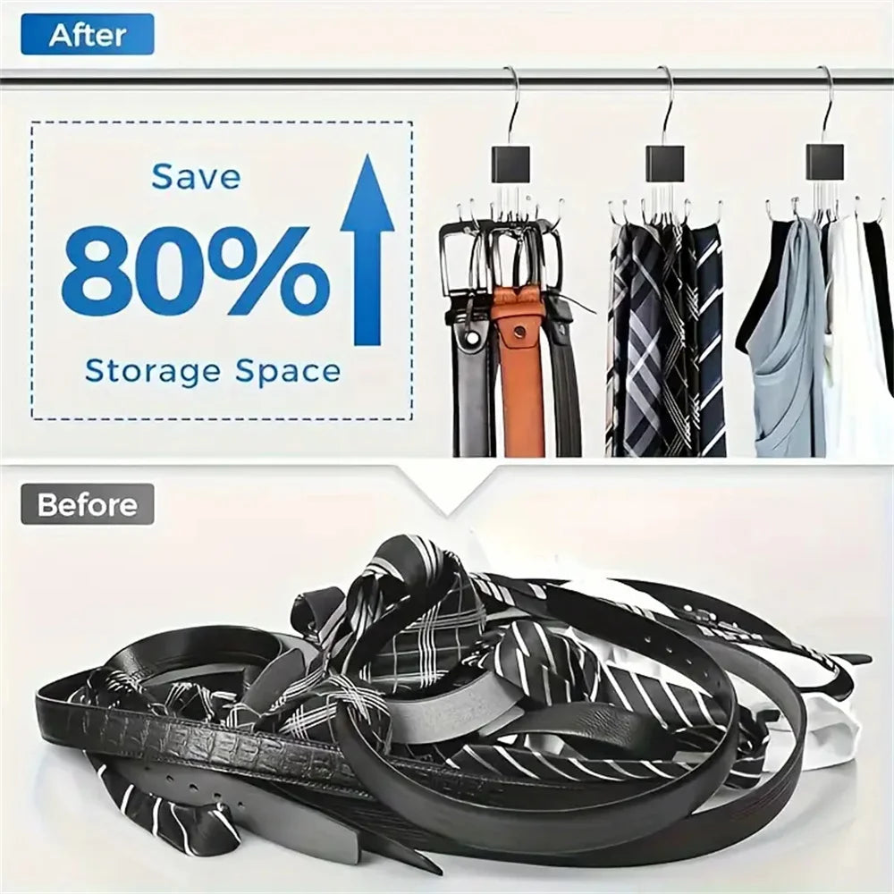 1/5pcs 360° Rotating Storage Hanger Hook Multi-Claw Bag Metal Belts