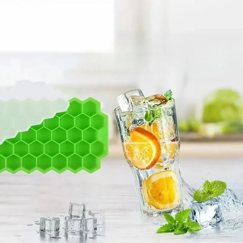 37-Compartment Silicone Meatball Molds with Lids Honeycomb Fish Ball