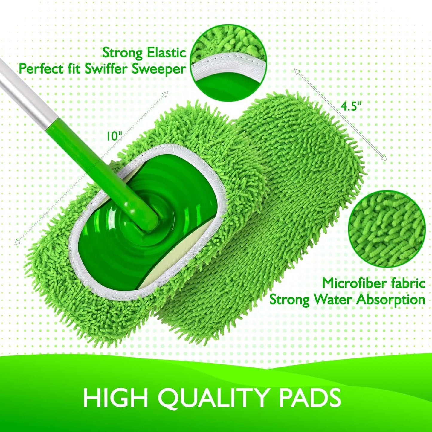 2 Pack Reusable Dry Sweeping Cloths Microfiber Wet Mop Pads Compatible