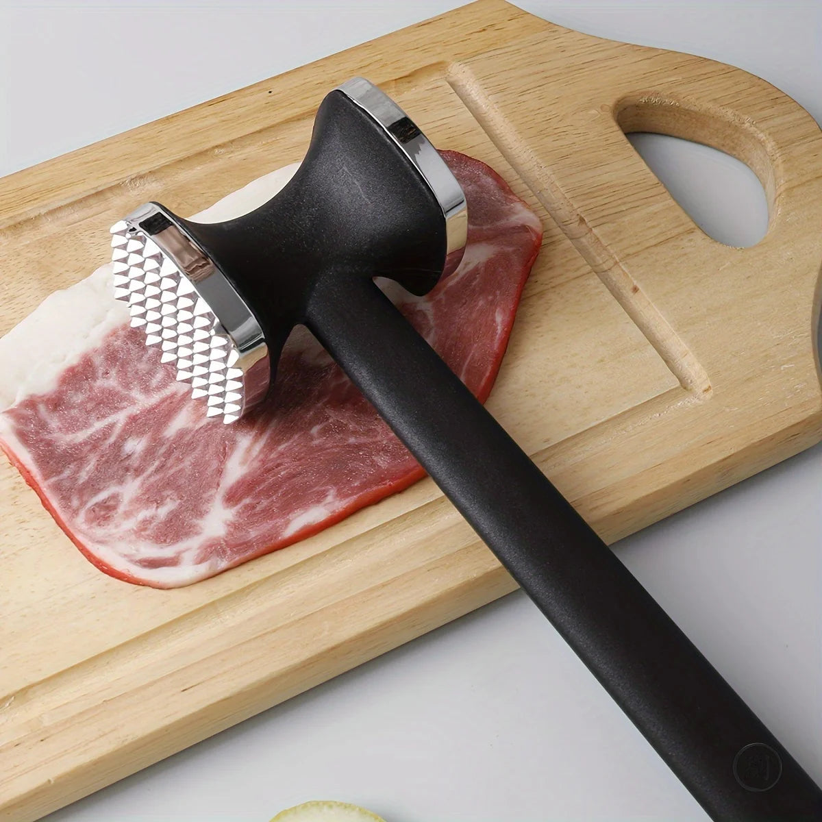 Heavy Duty Kitchen Meat Tenderizer Hammer with Rubber Grip, Stainless