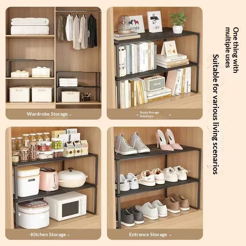Retractable Wardrobe Storage Layered Organizer, Clothes Rack Internal