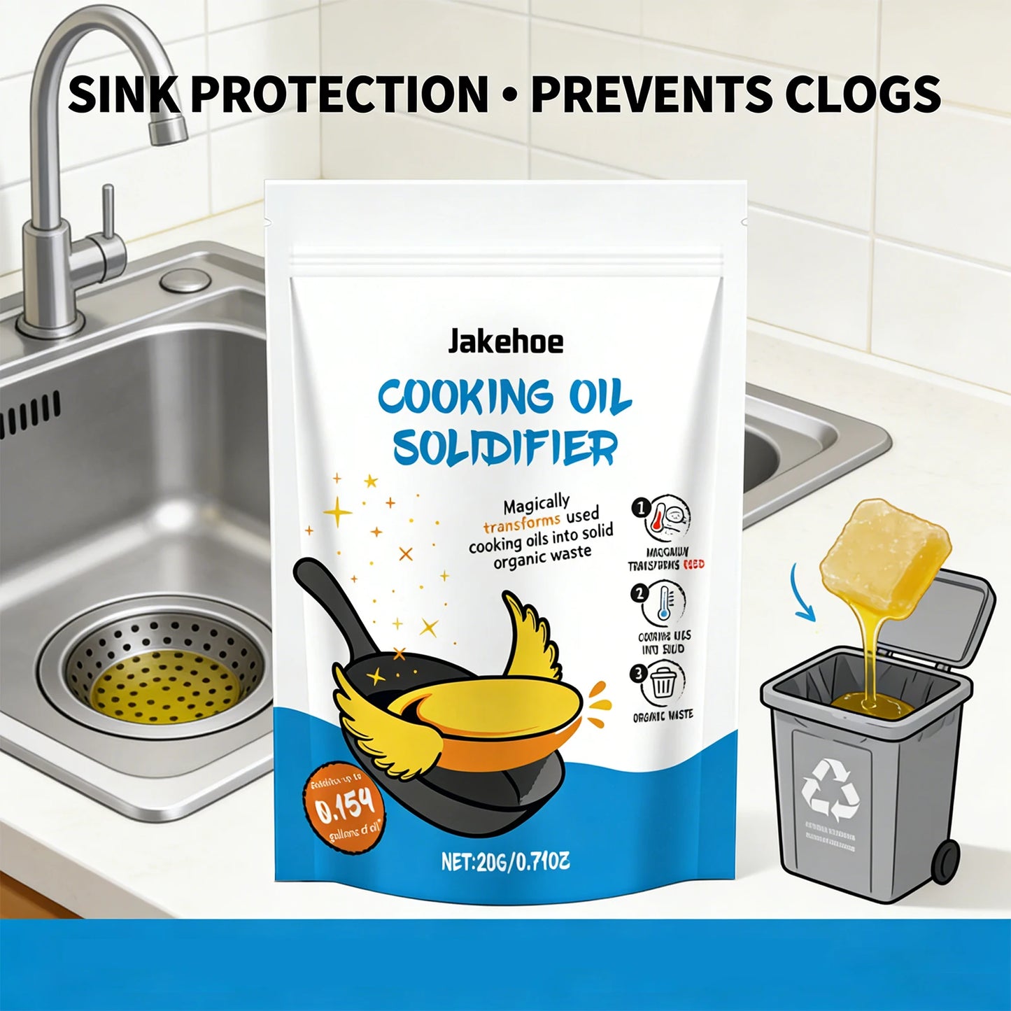 Kitchen Waste Oil Solidification Powder Quickly Solidify Waste Oil