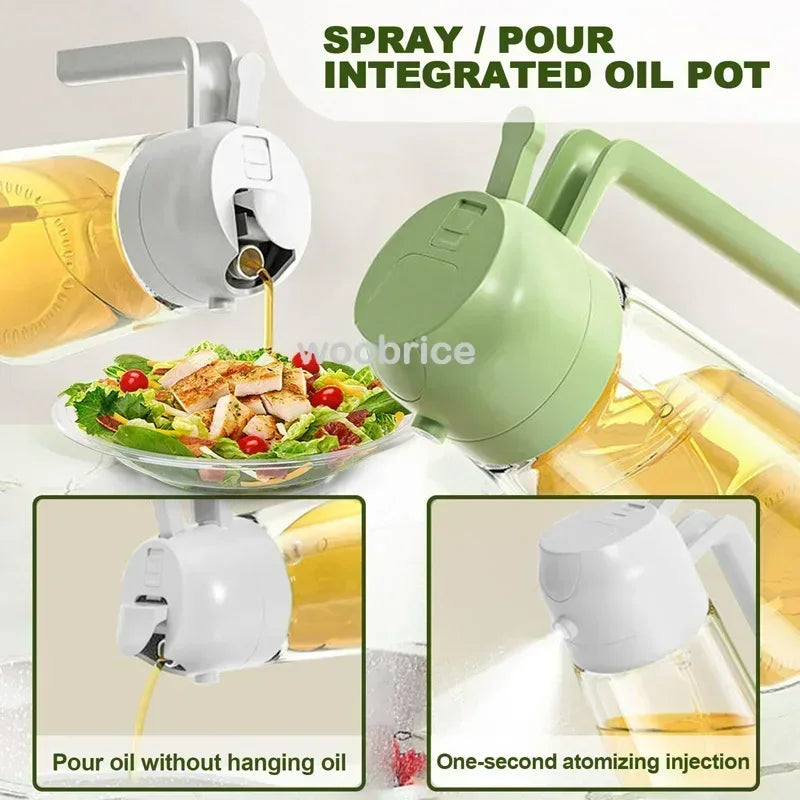 2in1 500ml Plastic Spray Oil Sprayer Bottle Spray Oil Dispenser Oil