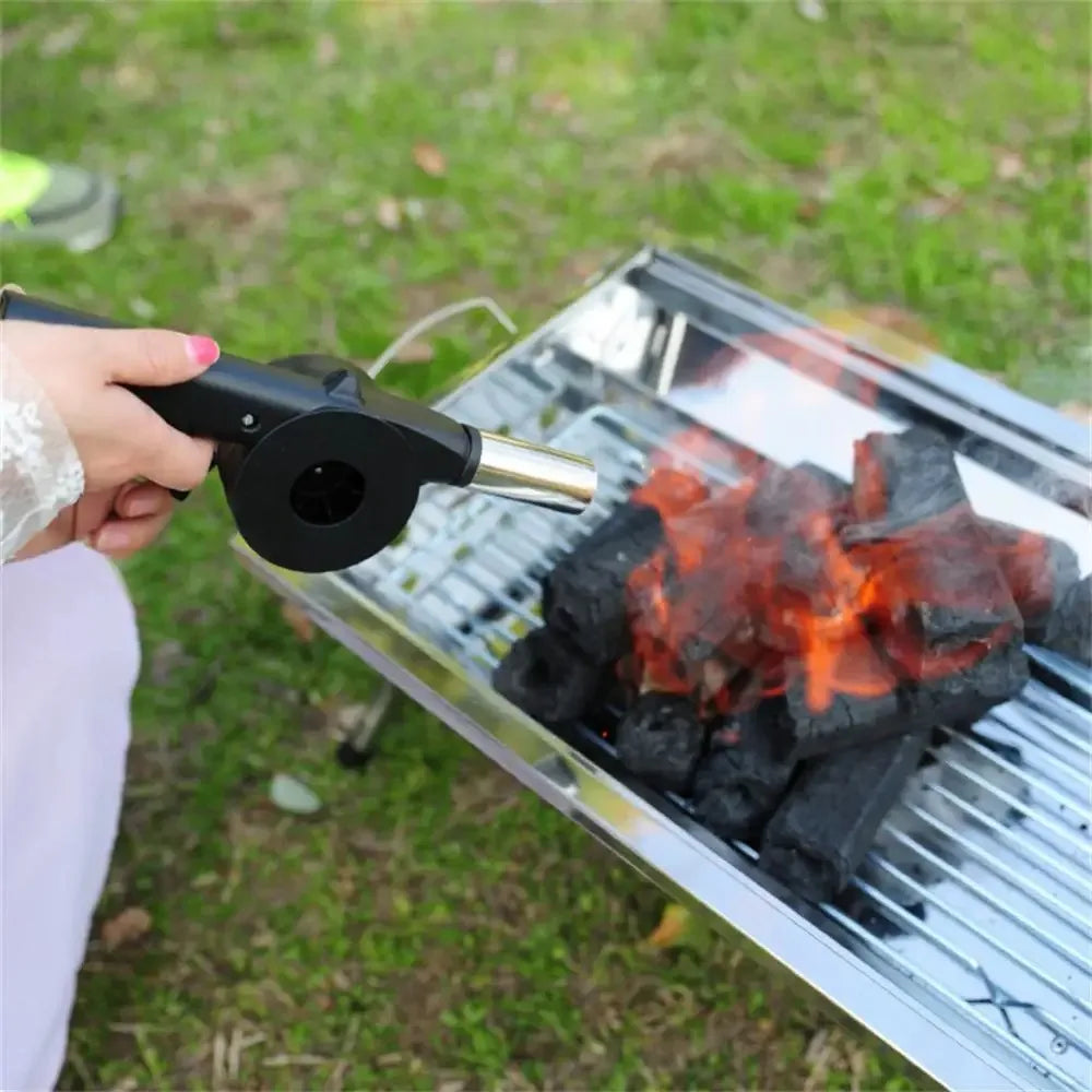 Hand-cranked Air Blower Barbecue Fan Mini Portable BBQ Grill Fire