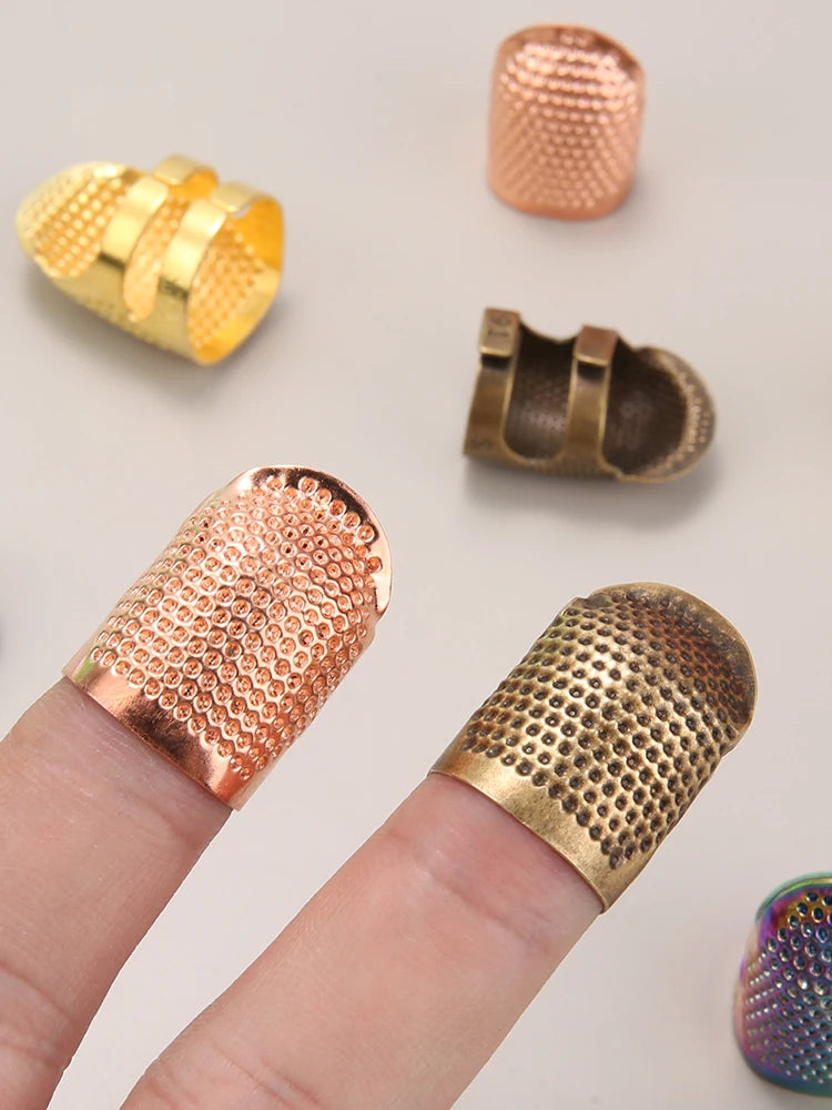 2PCS vintage adjustable thimble hand sewing thimble ring home non-slip