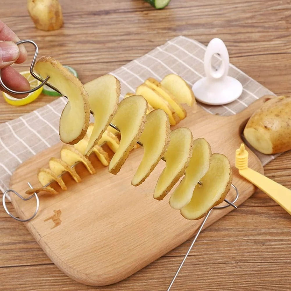 Tornado Spiral Potato Chip Slicer Stainless Steel Manual Slicer Fry