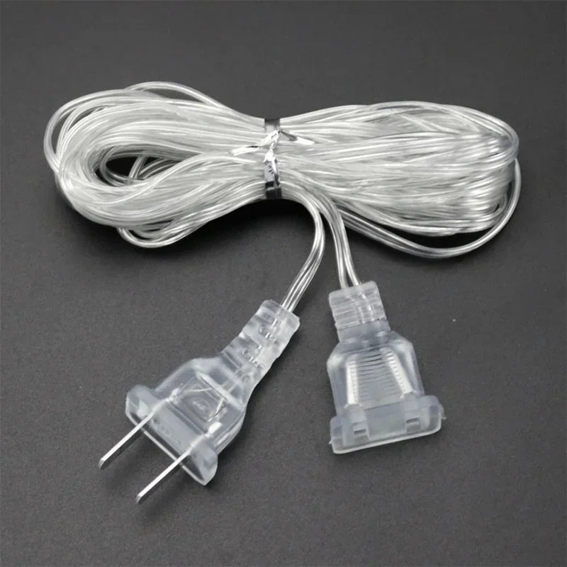 3M 5M Power Extension Cord For EU Plug LED Holiday Light String