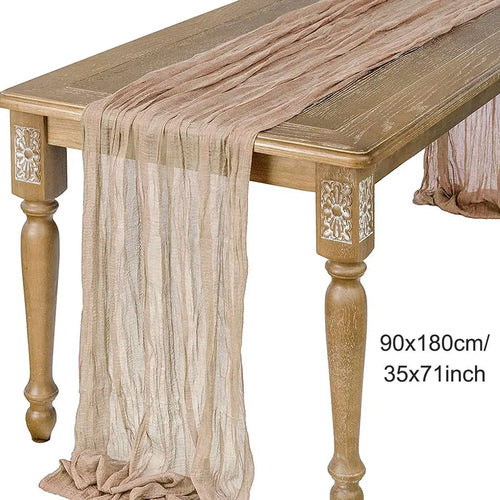 Semi-Sheer Gauze Table Runner Sage Cheesecloth Table Setting Dining