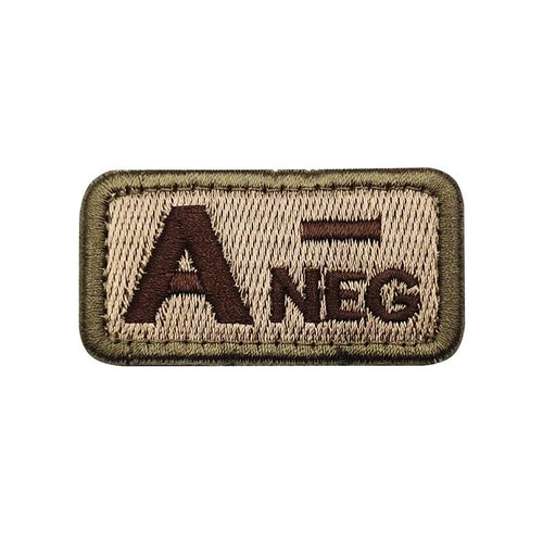 2.5*5CM,A B AB O POS-NEG Blood Type Badges Fabric Applique Embroidery
