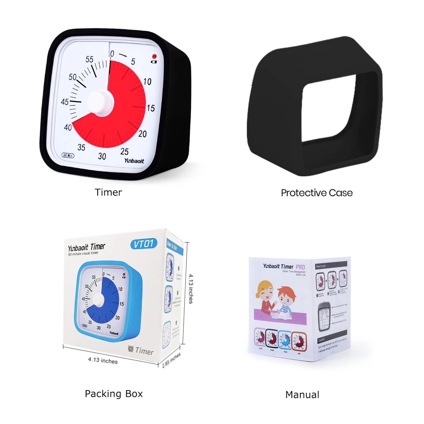 Yunbaoit VT01 Upgraded 60 Minute Visual Timer with Protective Case