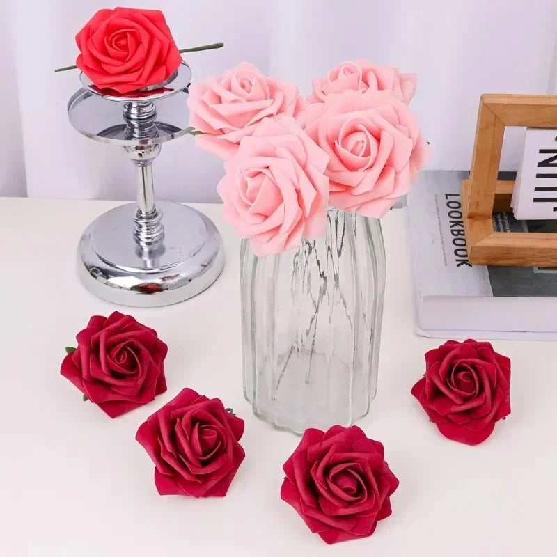 25/5pcs Artificial Rose Flowers Multicolor Foam Fake Roses Flower