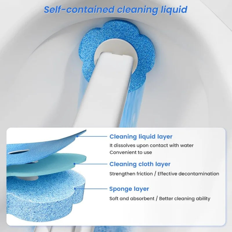 Disposable Toilet Brush Replaceable Wall-mounted Long Handle Toilet