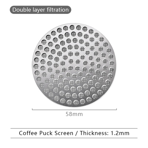 51/53/58mm Reusable Coffee Puck Screen 304 Stainless steel Double
