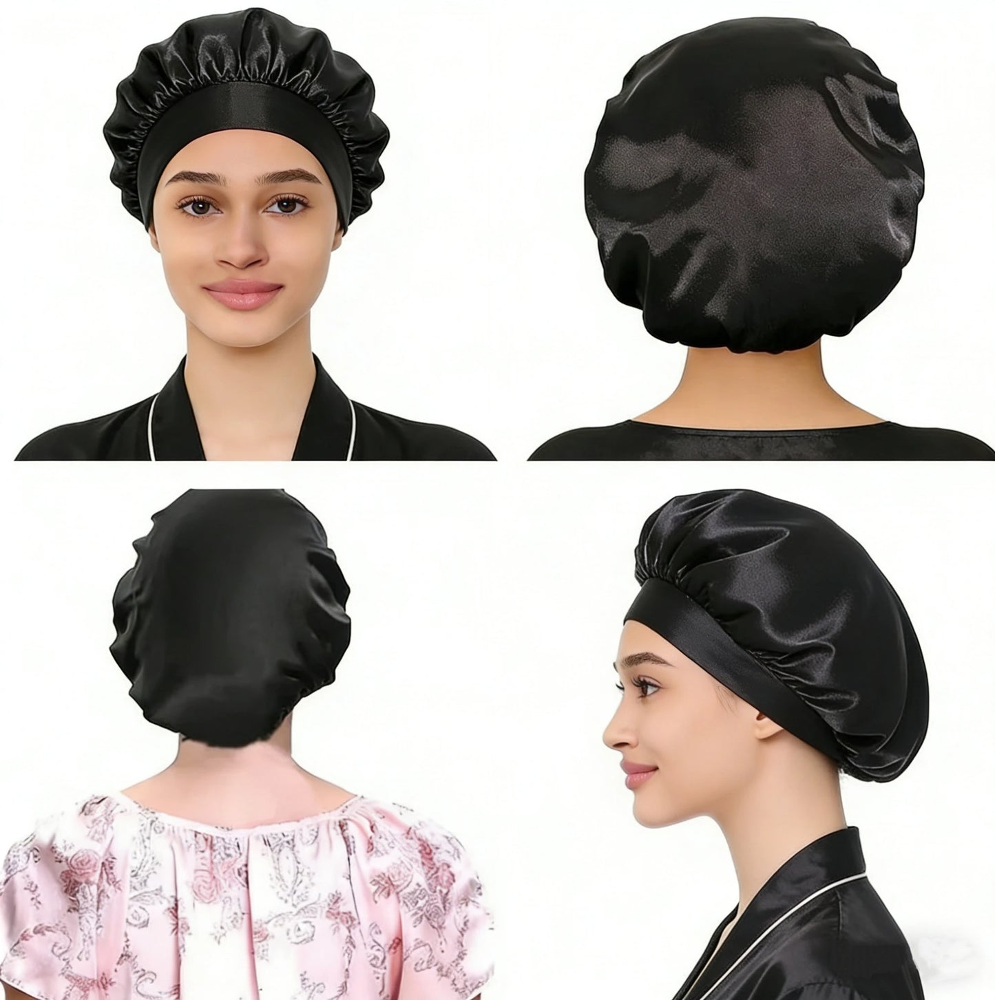 Bonnet Sleeping Cap Nightcap High Elastic Wide Brim Satin Night Hat