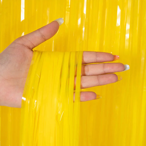 Cheap as a Party Metallic Tinsel Foil Fringe Curtains Backdrop for