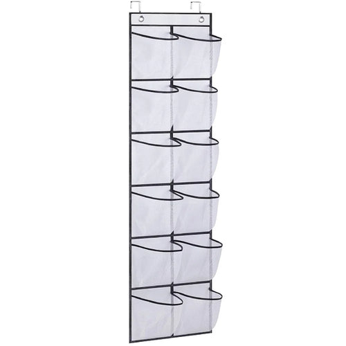 12 Pockets Over the Door Shoe Organizer Large Mesh Pockets With 2