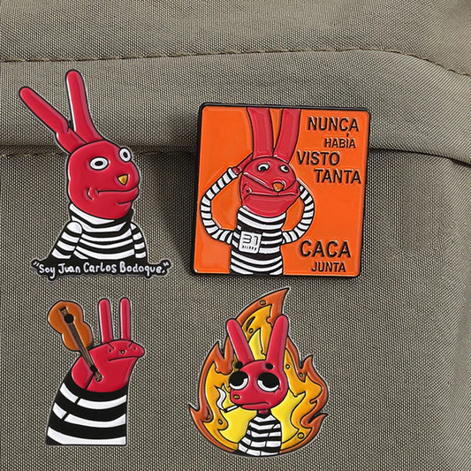 Humor Comedy Movies Character Enamel Pins Brooch Cartoon Red Eared