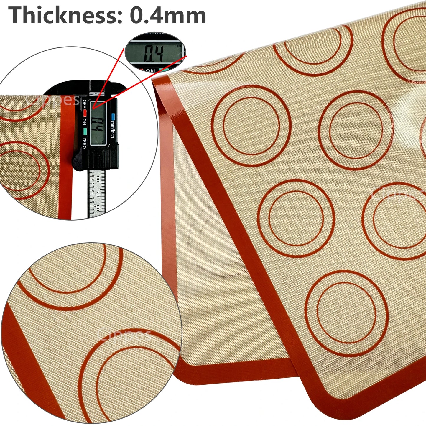 1PC Silicone Baking Mat for Oven, Thin 0.4mm, Reusable Non Stick Heat