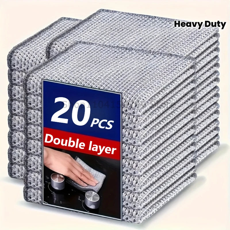 Thickened Steel Wire Cleaning Cloth Non-Scratch Double-layer Iron