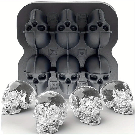 Skull Ice Ball Mold Silicone 3D Flexible Ice Cube Trays BPA Free Ice