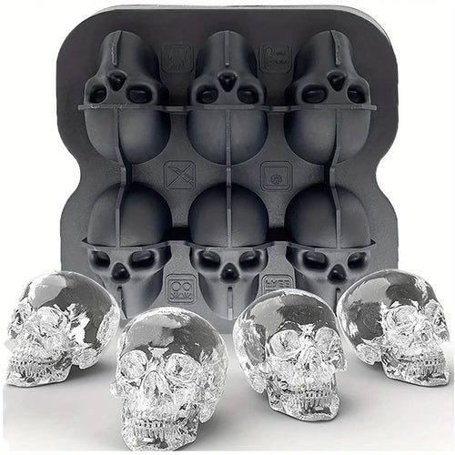 Skull Ice Ball Mold Silicone 3D Flexible Ice Cube Trays BPA Free Ice
