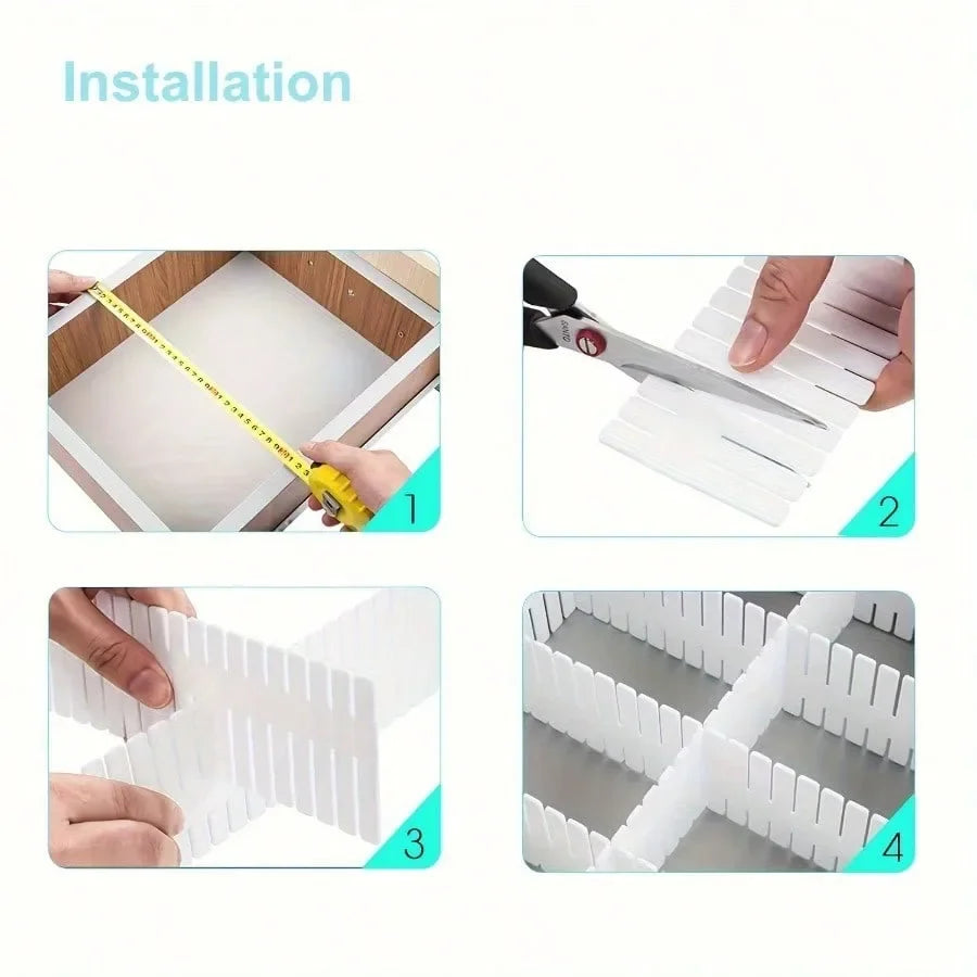 Adjustable Plastic Space separation tool Desk and Drawer Organizer