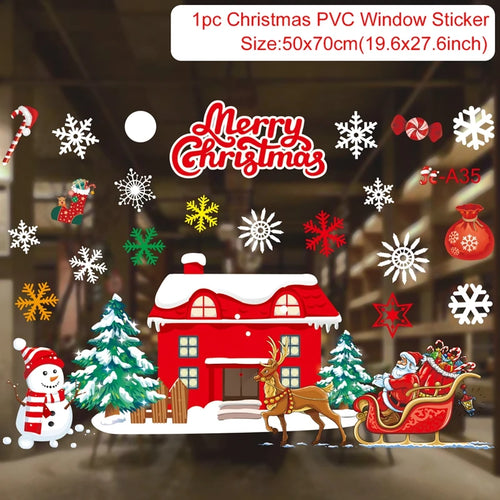 Christmas Window Stickers Merry Christmas Decorations for Home 2025