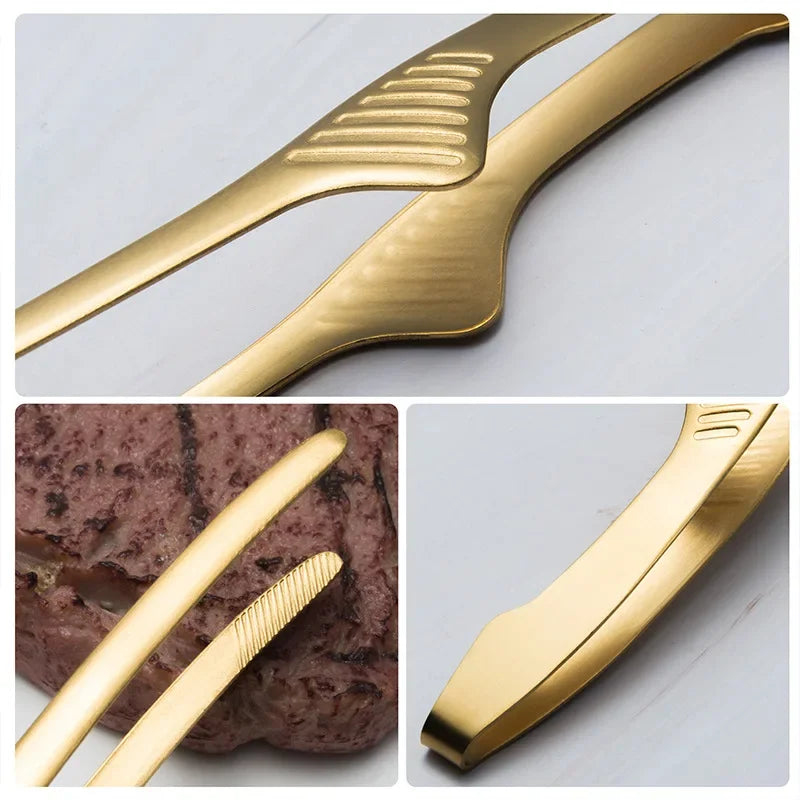 Stainless Steel Food Tongs Food Chief Tongs BBQ Tweezer Clip Stainless