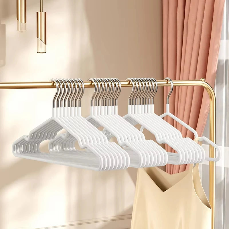 10pcs- Metal Traceless No-slip Clothes Hangers, Durable Strong Clothes