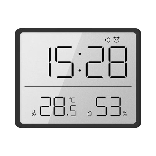 Ultra Thin Alarm Clock LCD Large Screen Digital Temperature Hygrometer