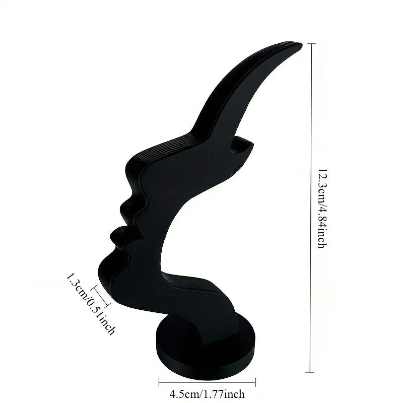 Elegant Side Face Glasses Holder - Minimalist Black Design, Secure