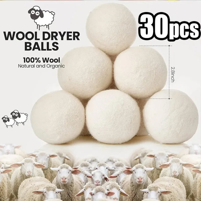 Wool Dryer Balls Reusable Natural Fabric Softener Laundry Washing