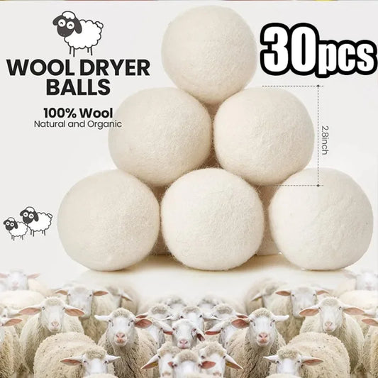 Wool Dryer Balls Reusable Natural Fabric Softener Laundry Washing