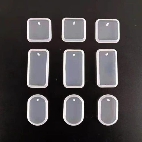 1/6/10pcs DIY Keychain Pendant Silicone Mold Set Crystal Epoxy Resin