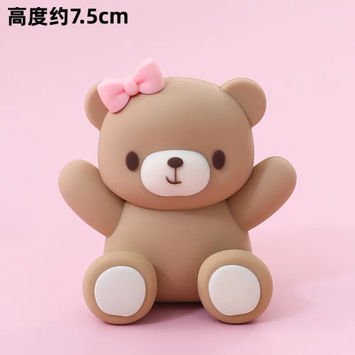 Pink Blue Bear Cake Topper Bear Doll Ornaments Insert Birthday Cake