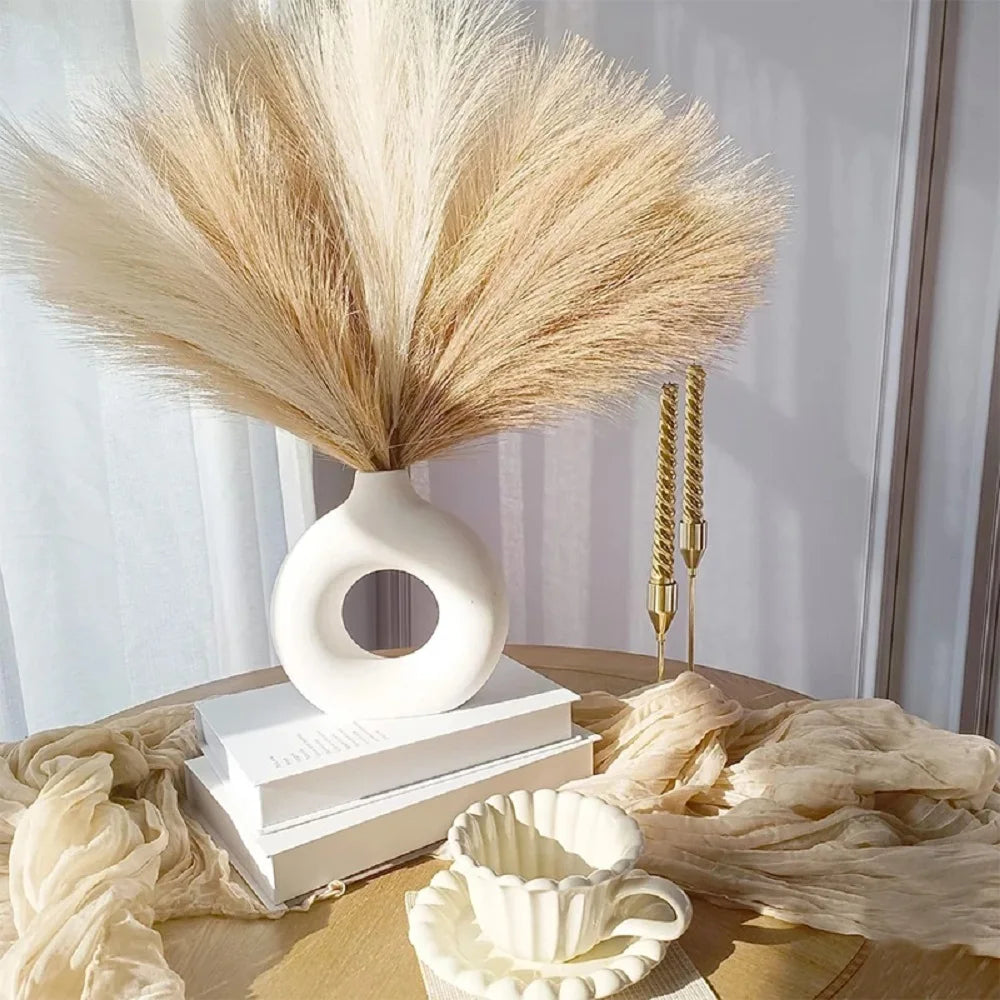 15Pc 55CM Artificial Pampas Grass Decor Bohemian Reed for DIY Floral