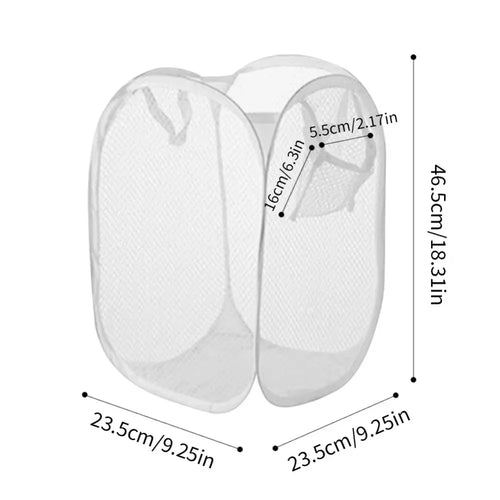 Portable Mesh Pop Up Laundry Hamper Wide Opening Breathable