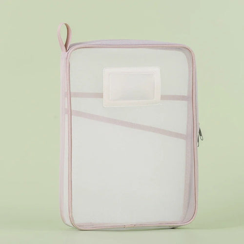 A4 Stationery Storage Bag Double-layer Mesh Zipper Bag Large Capacity