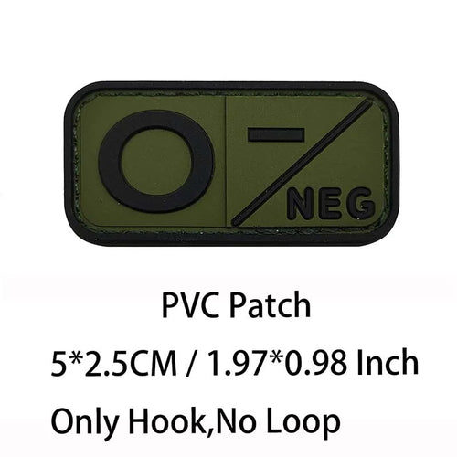 Small Patch with Hook,PVC Blood Type A B AB O POS NEG Emblemen,Patches