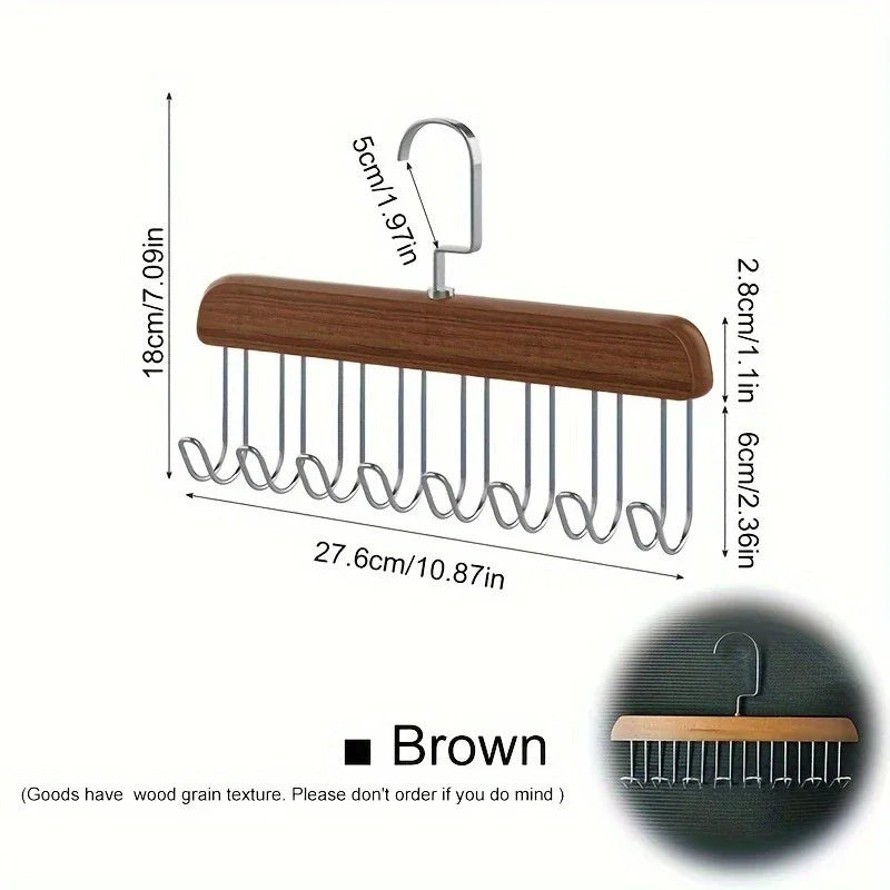 Wooden Sling Hanger Organizer with Multiple Hooks for Underwear Bras