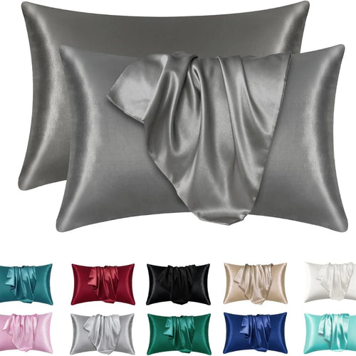 2pcs Satin Silk Pillowcase for Hair and Skin, Coral Pillow Cases