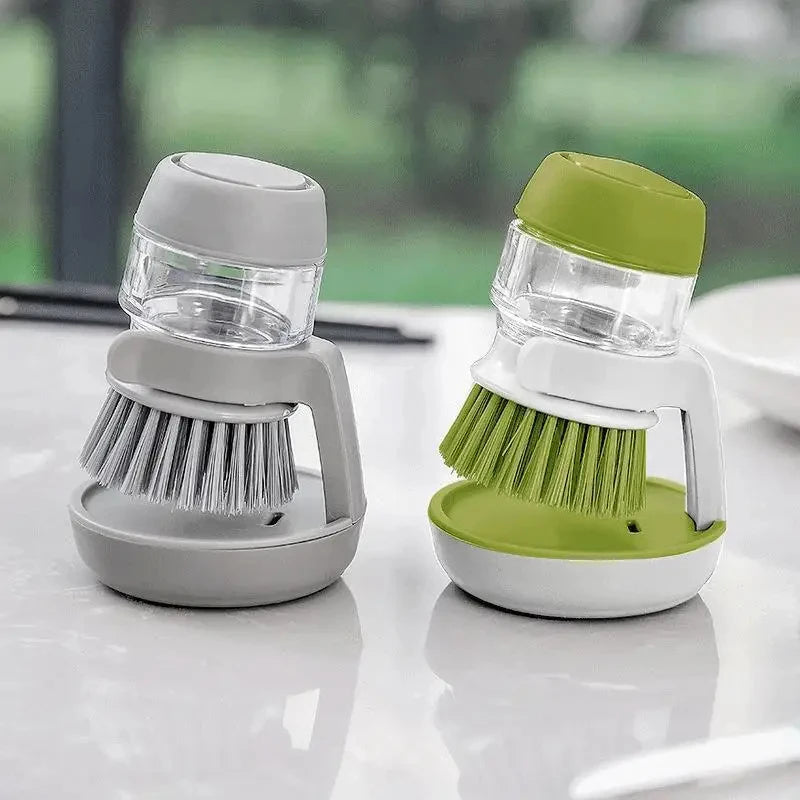 Dish Brush With Soap Dispenser Multi Use Soap Dispensing Scrub Brush
