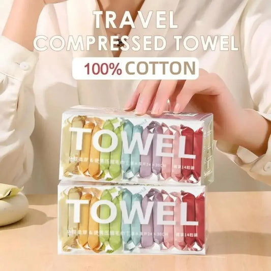 14pcs/box Disposable Washcloth Portable Travel Towel Thickened
