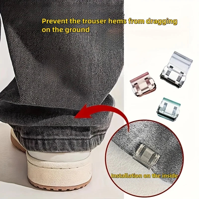 2/4/6/pcs invisible leg shortening clip, non-slip pants edge clip,